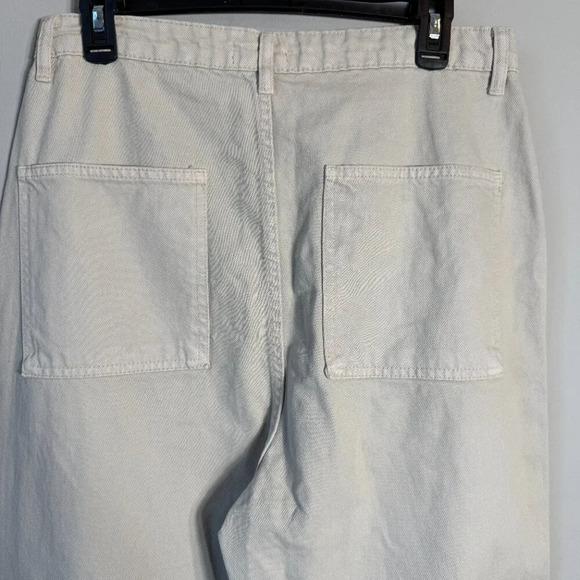 NWOT PrettyLittleThing Wide Leg Cargo Pants Women's 8 Tall Tan High Rise Neutral - Picture 10 of 13